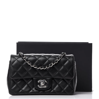 Chanel Lambskin Quilted Mini Rectangular Flap Black 13 of 13