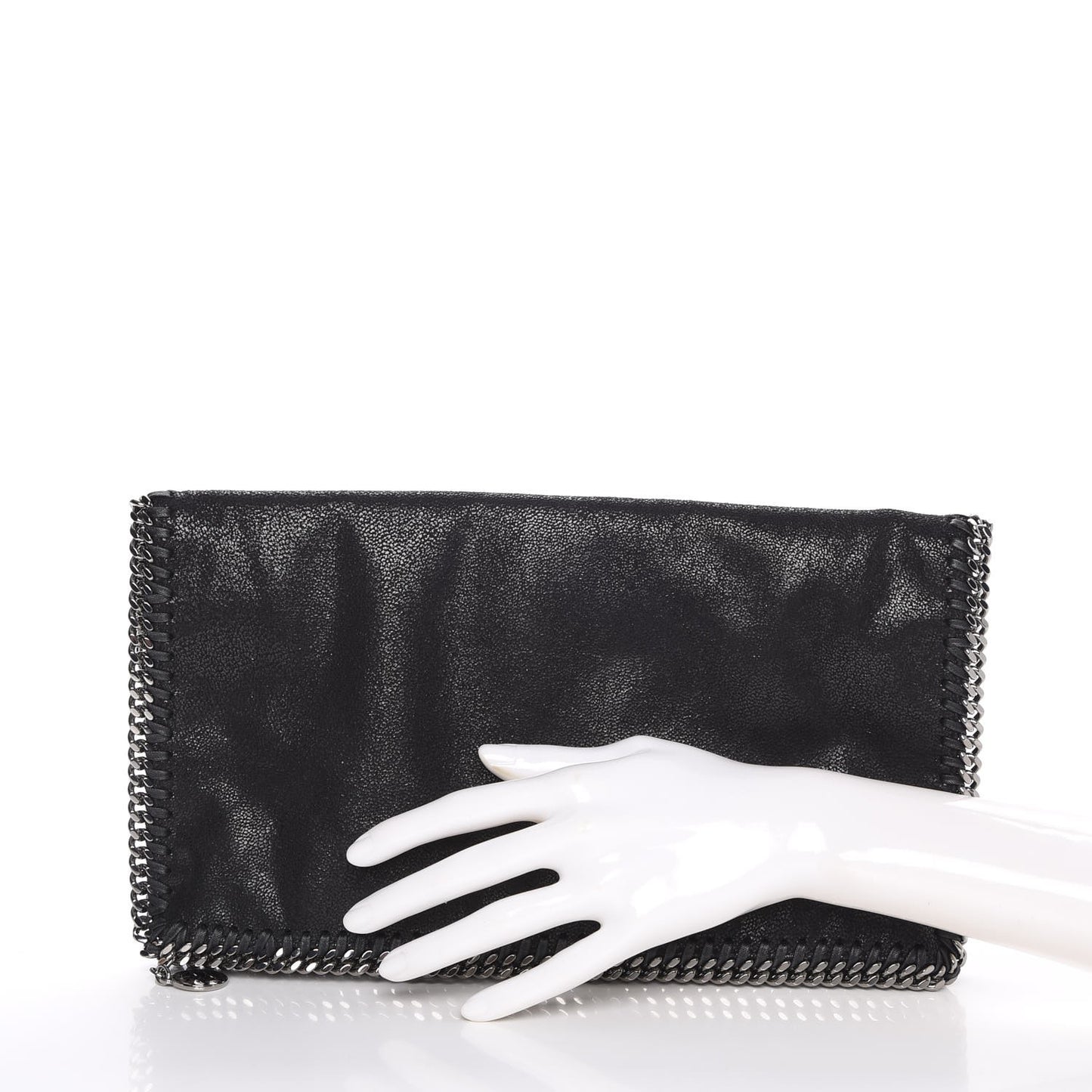 Shaggy Deer Falabella Fold Over Clutch Black