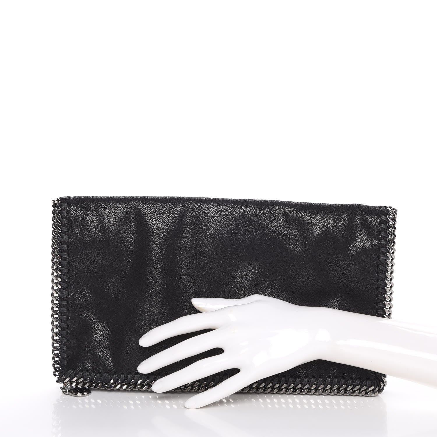 Stella McCartney Shaggy Deer Falabella Fold Over Clutch Black 2 of 7