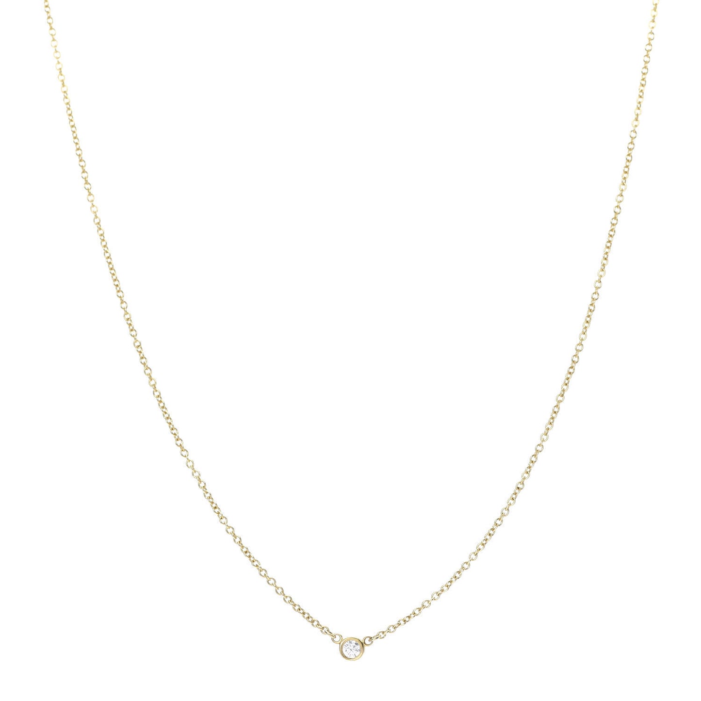 18K Yellow Gold Diamond .05ct Elsa Peretti Diamonds by the Yard Pendant Necklace