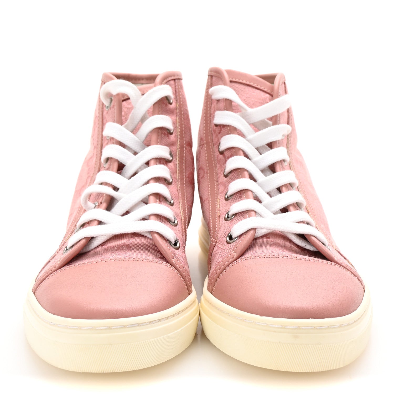Gucci Monogram Womens High Top Sneakers 36 Pink Soft Pink 3 of 10