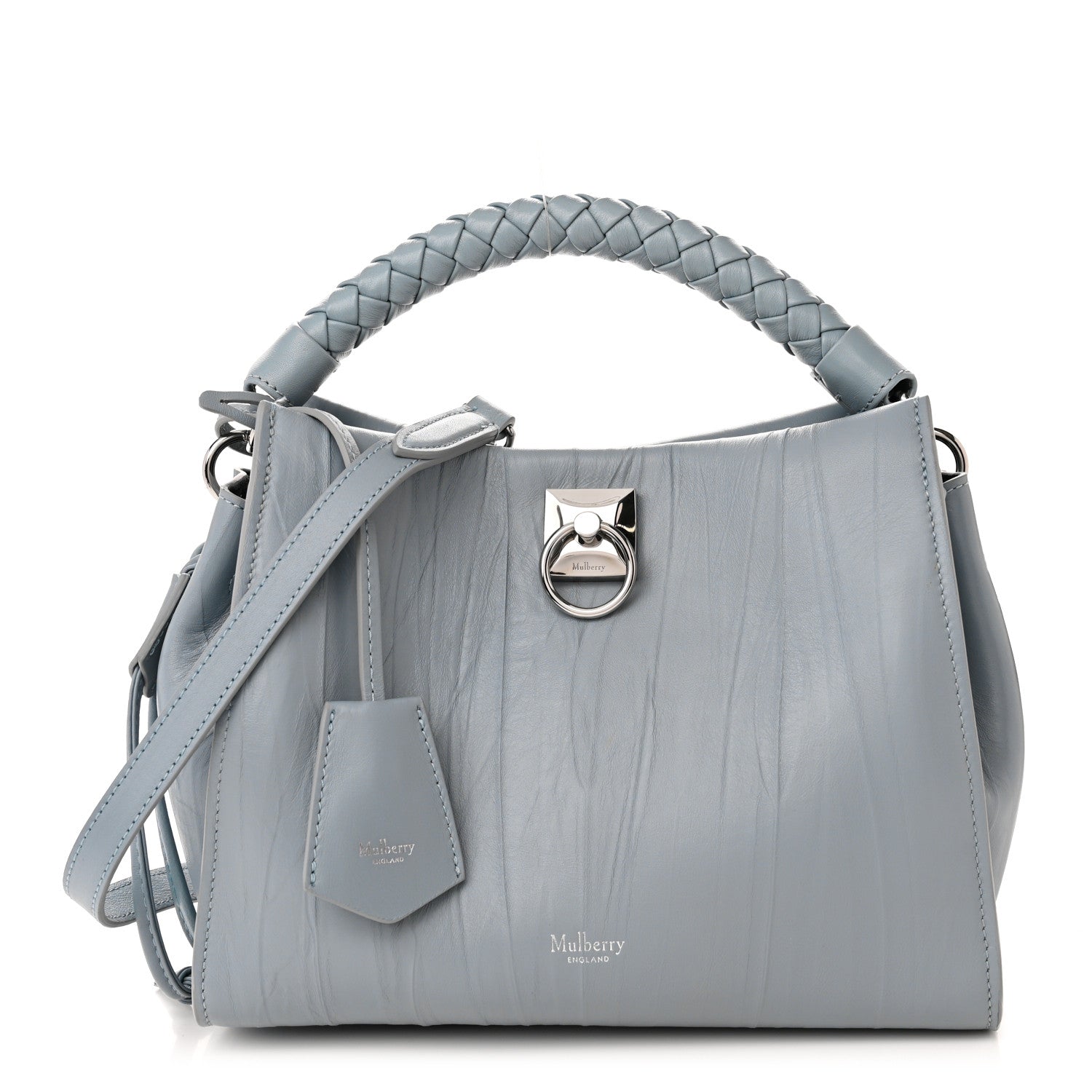 Mulberry Crinkled Calfskin Small Iris Tote Cloud 1 of 11