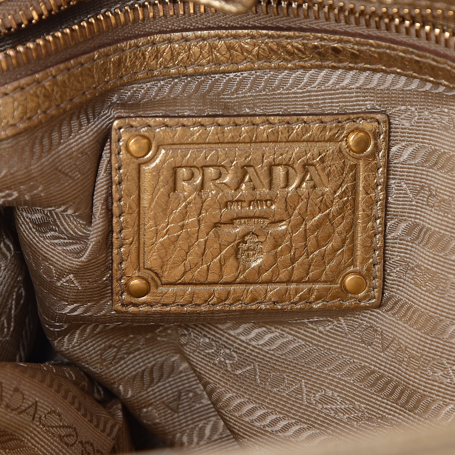 Prada Metallic Vitello Daino Side Pocket Hobo Platino 5 of 8