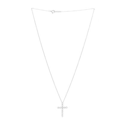 Tiffany Platinum Diamond Medium Cross Pendant Necklace 3 of 6