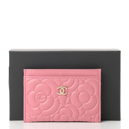 Chanel Caviar Camellia Embossed Card Holder Pink 9 of 10