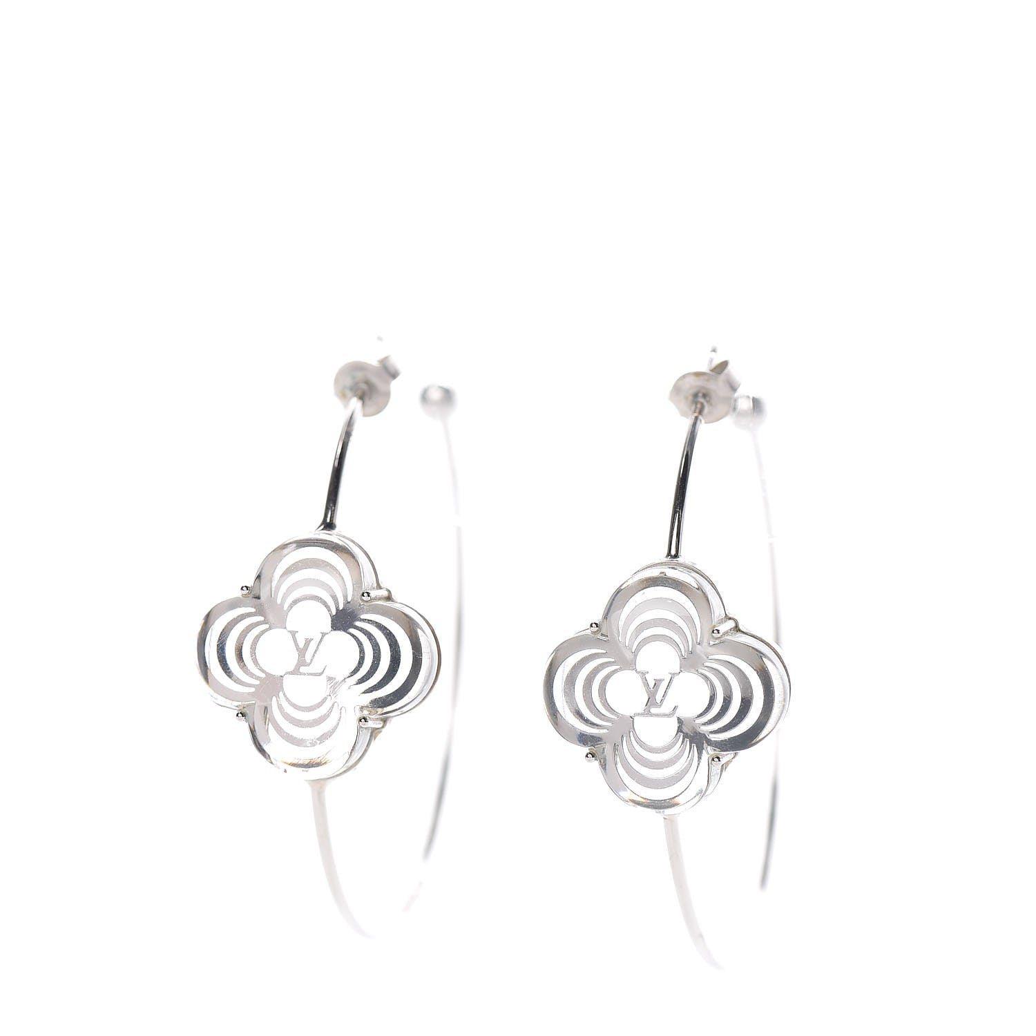 Louis Vuitton A La Folie Hoop Earrings Silver 3 of 5