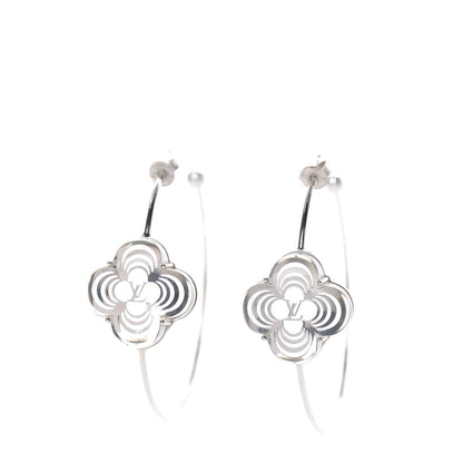 Louis Vuitton A La Folie Hoop Earrings Silver 3 of 5