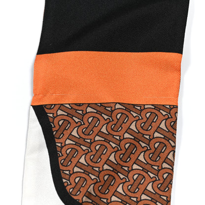 Burberry Silk Monogram Unicorn Print Skinny Scarf Brown Multicolor 7 of 7