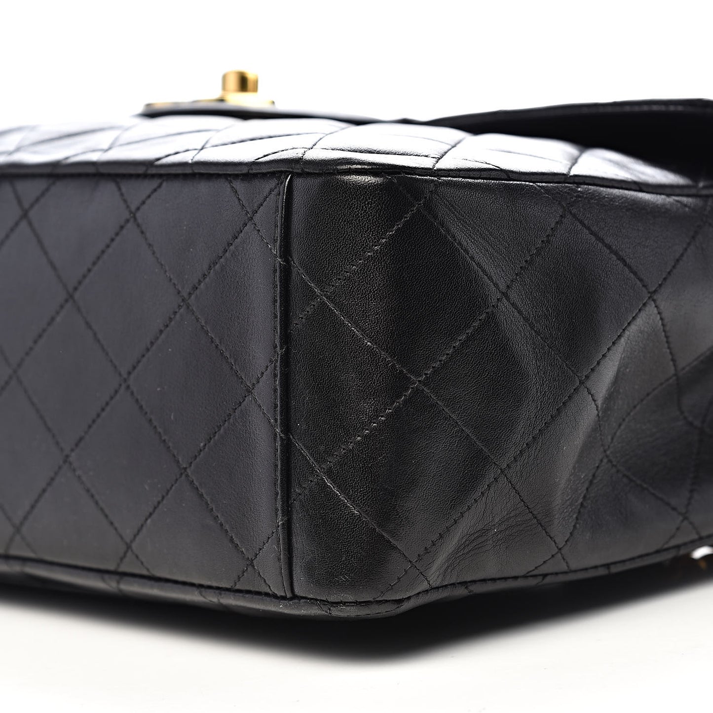 Lambskin Quilted XL Jumbo Single Flap Black
