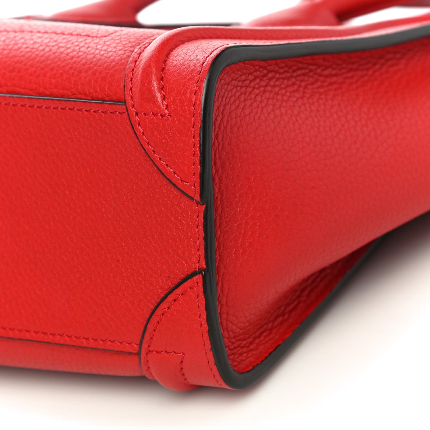 Drummed Calfskin Nano Luggage Red