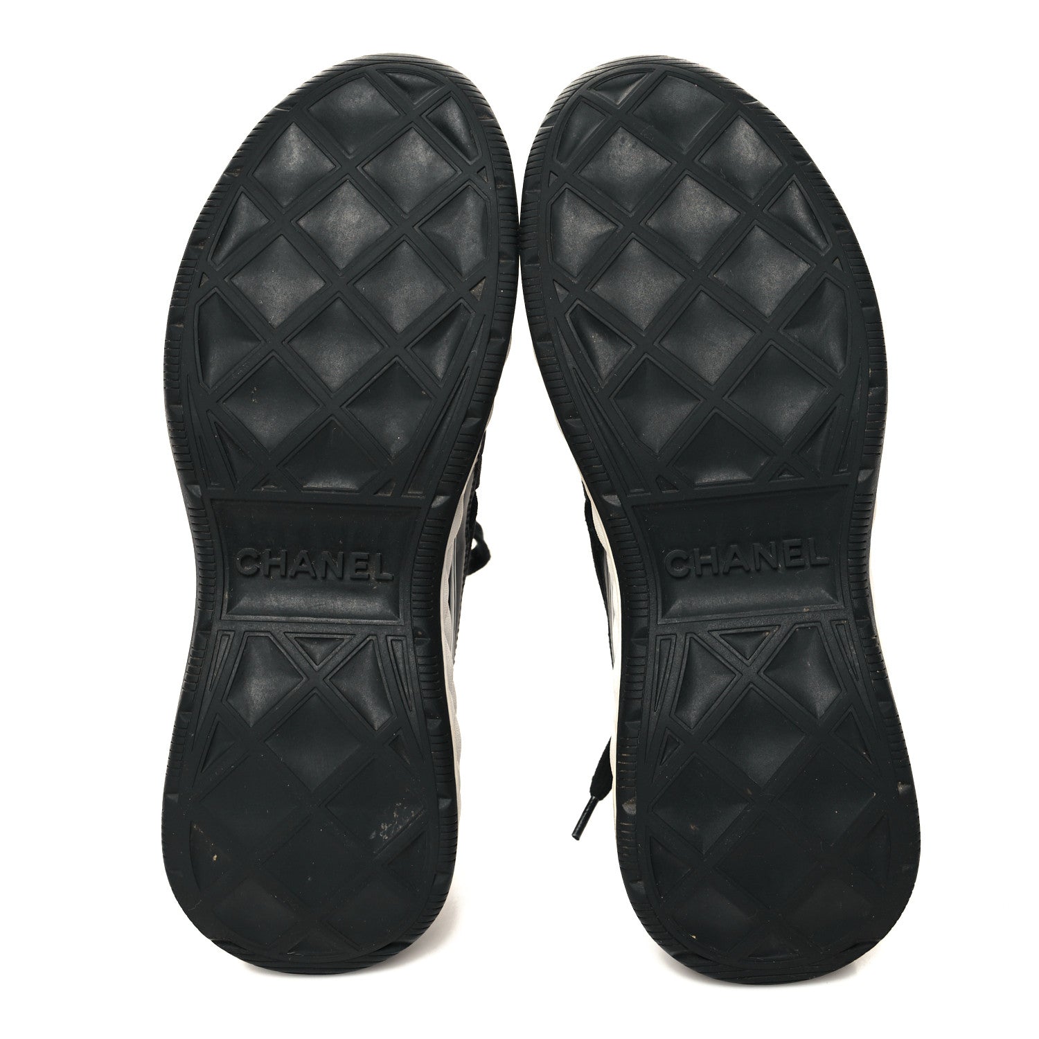 Chanel Velvet Calfskin Mixed Fibers CC Sneakers 37.5 Black 5 of 9
