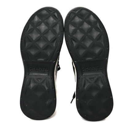 Chanel Velvet Calfskin Mixed Fibers CC Sneakers 37.5 Black 5 of 9