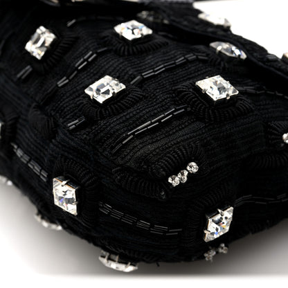 Fendi Fabric Beaded Crystal Baguette Black 9 of 9