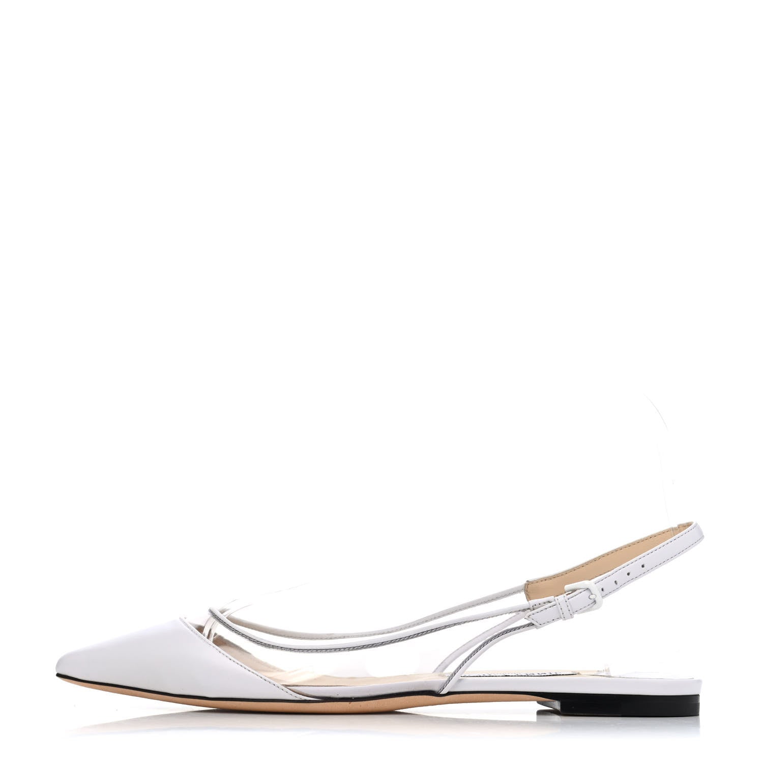 Jimmy Choo Kid PVC Erin Slingback Flats 39 White 1 of 4