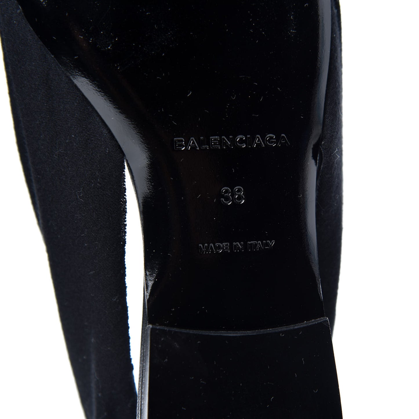 Jersey Crepe Political Campaign Logo Knife Pointed Slingback Flats 38 Black White Rouge