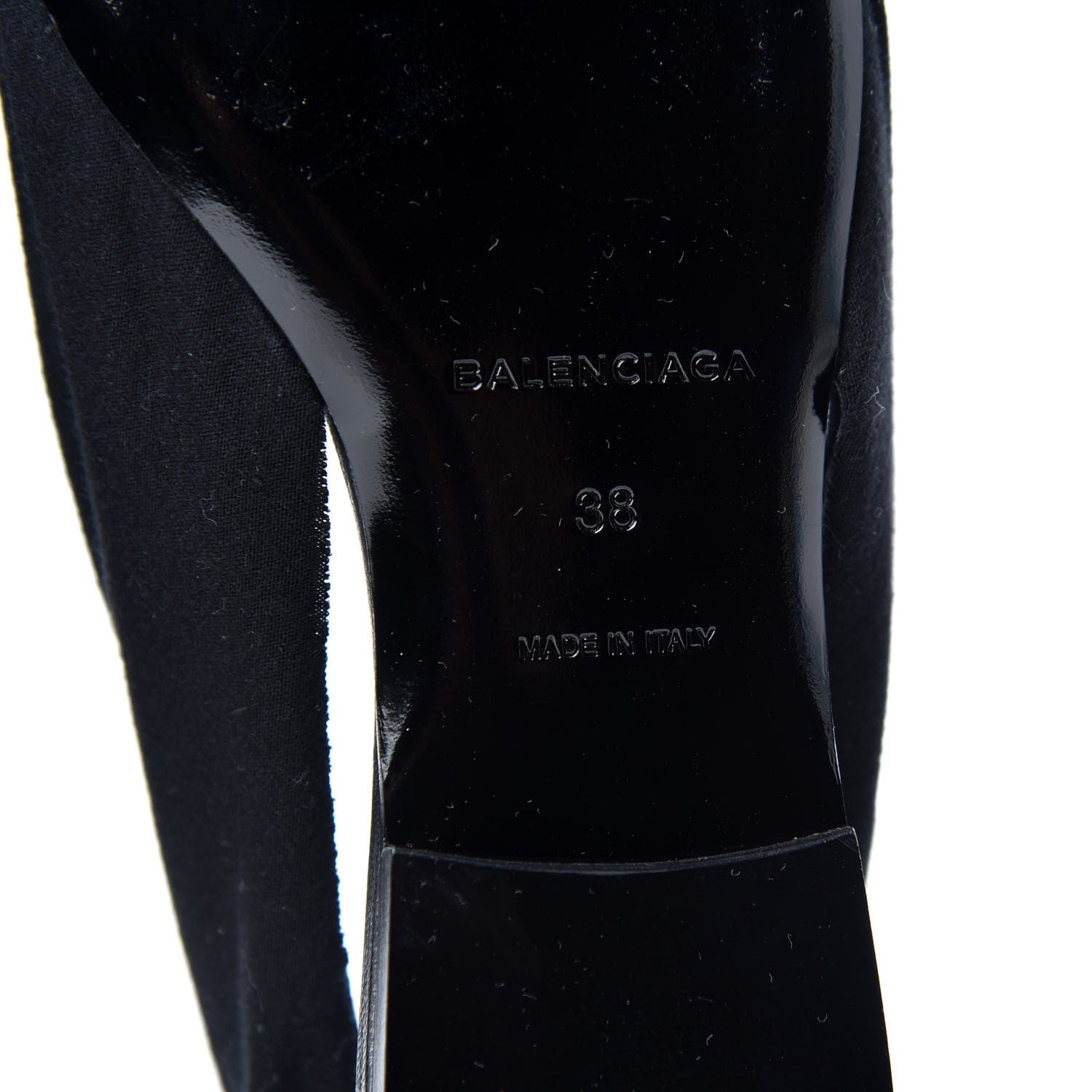 Balenciaga Jersey Crepe Political Campaign Logo Knife Pointed Slingback Flats 38 Black White Rouge 9 of 10