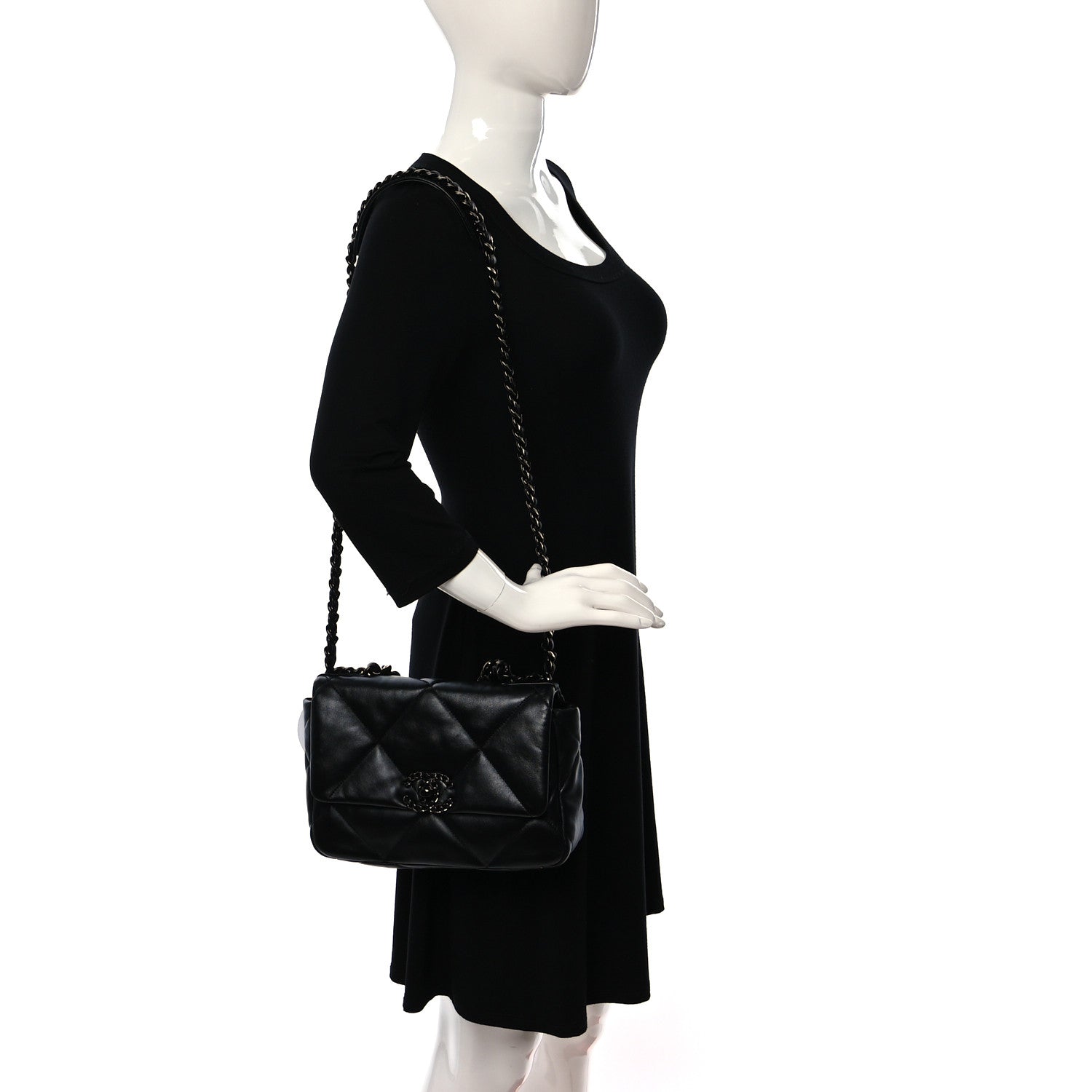 Chanel Lambskin Quilted Medium Chanel 19 Flap So Black 2 of 10