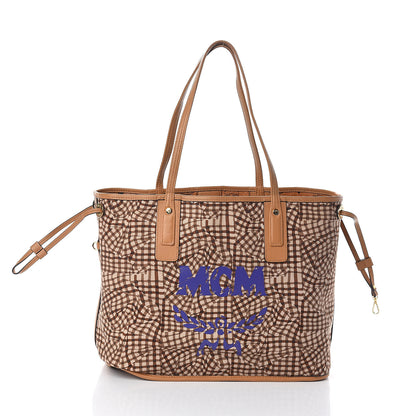 MCM Visetos Medium Liz Reversible Shopper Tote Cognac 4 of 15
