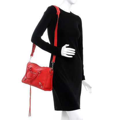 Balenciaga Vibrato Calfskin Classic Silver Hardware S City Rouge Cerise 2 of 8