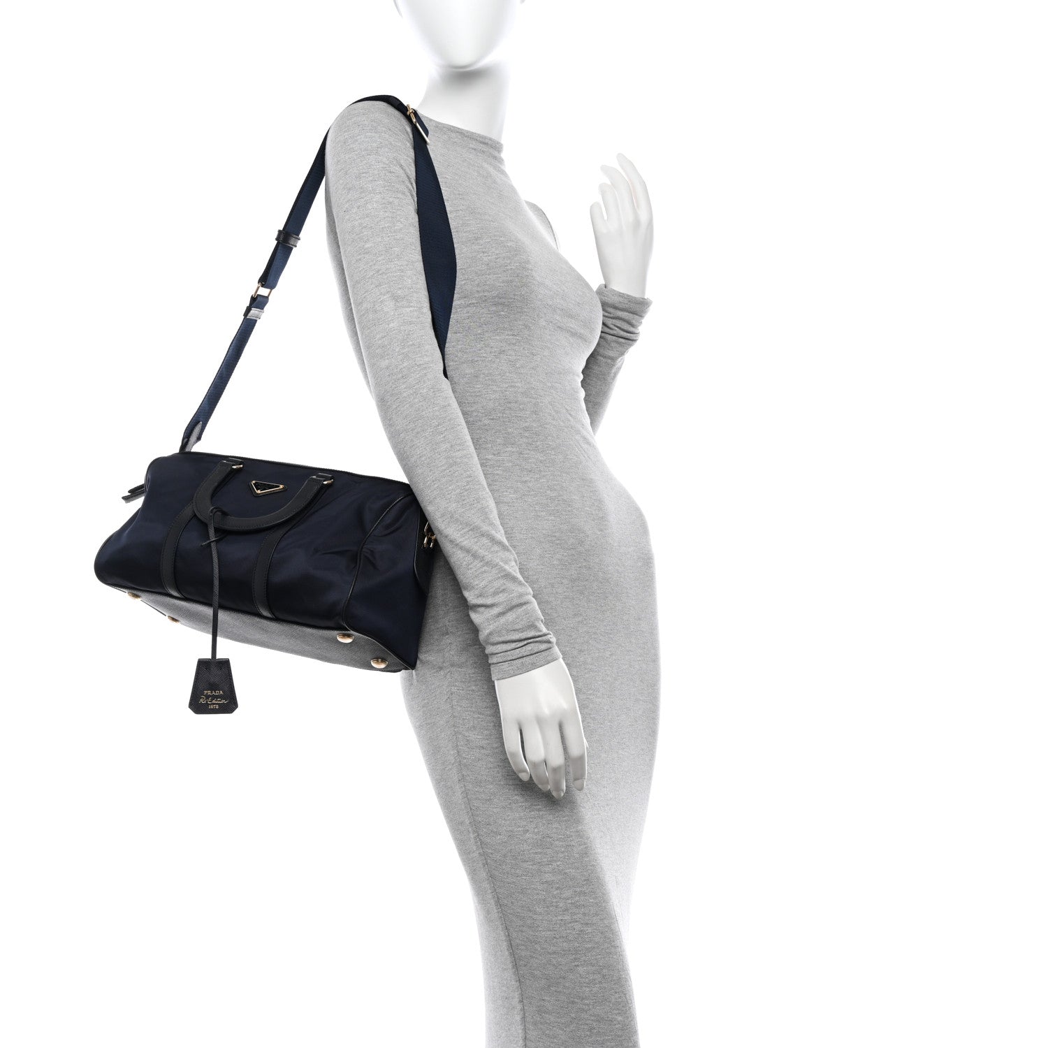 Prada Re-Nylon Saffiano Medium Re-Edition 1978 Top Handle Bag Bleu 2 of 9