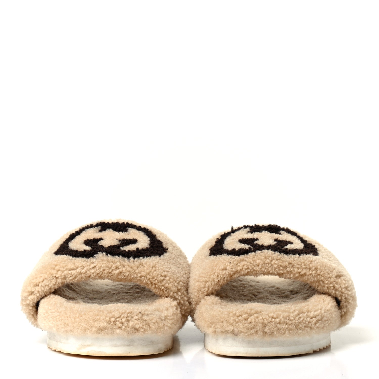 Gucci Merino Interlocking G Slide Sandals 40 Butterscotch Cocoa 2 of 4