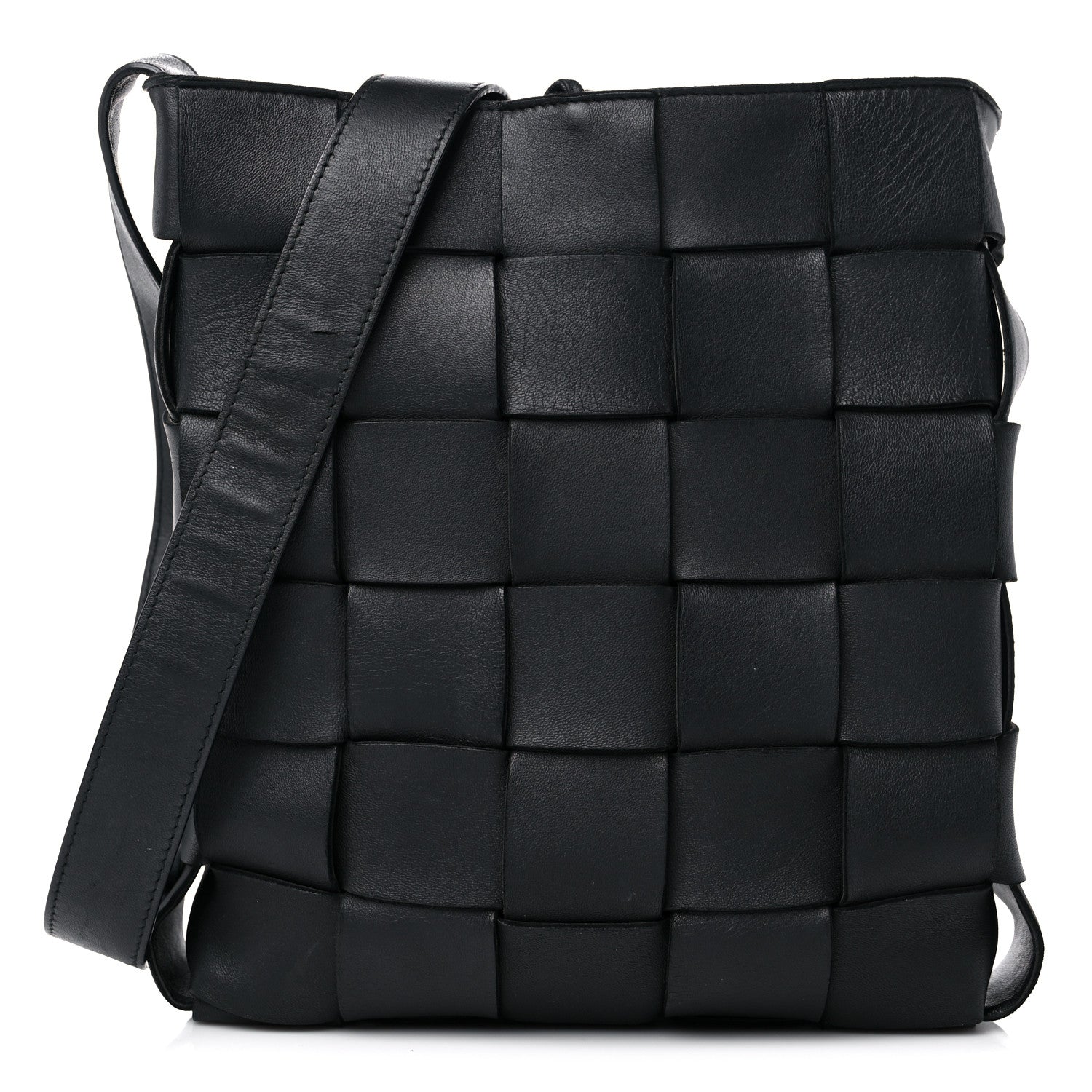 Bottega Veneta Lambskin Maxi Intrecciato Cassette Messenger Black 1 of 8