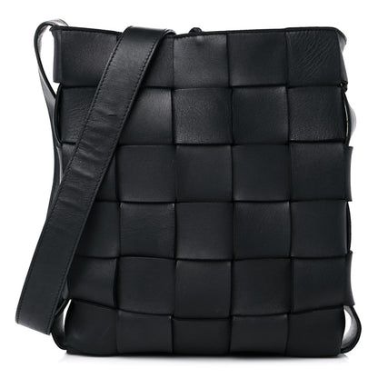 Bottega Veneta Lambskin Maxi Intrecciato Cassette Messenger Black 1 of 8