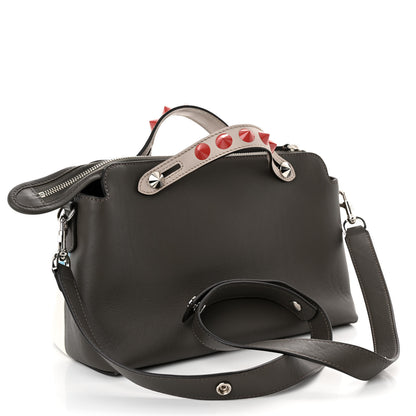 Fendi Vitello Dolce Monster Eyes Inlay Studded Medium By The Way Boston Bag Carbone White Multicolor 3 of 10