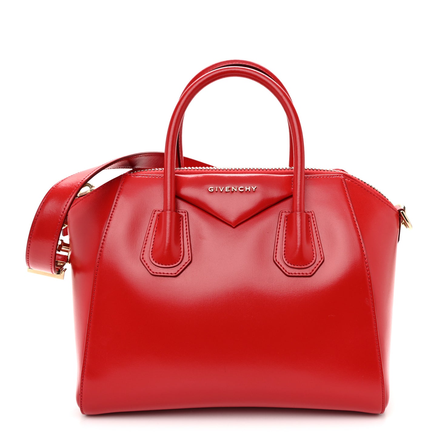 Shiny Lord Calfskin Small Antigona Red