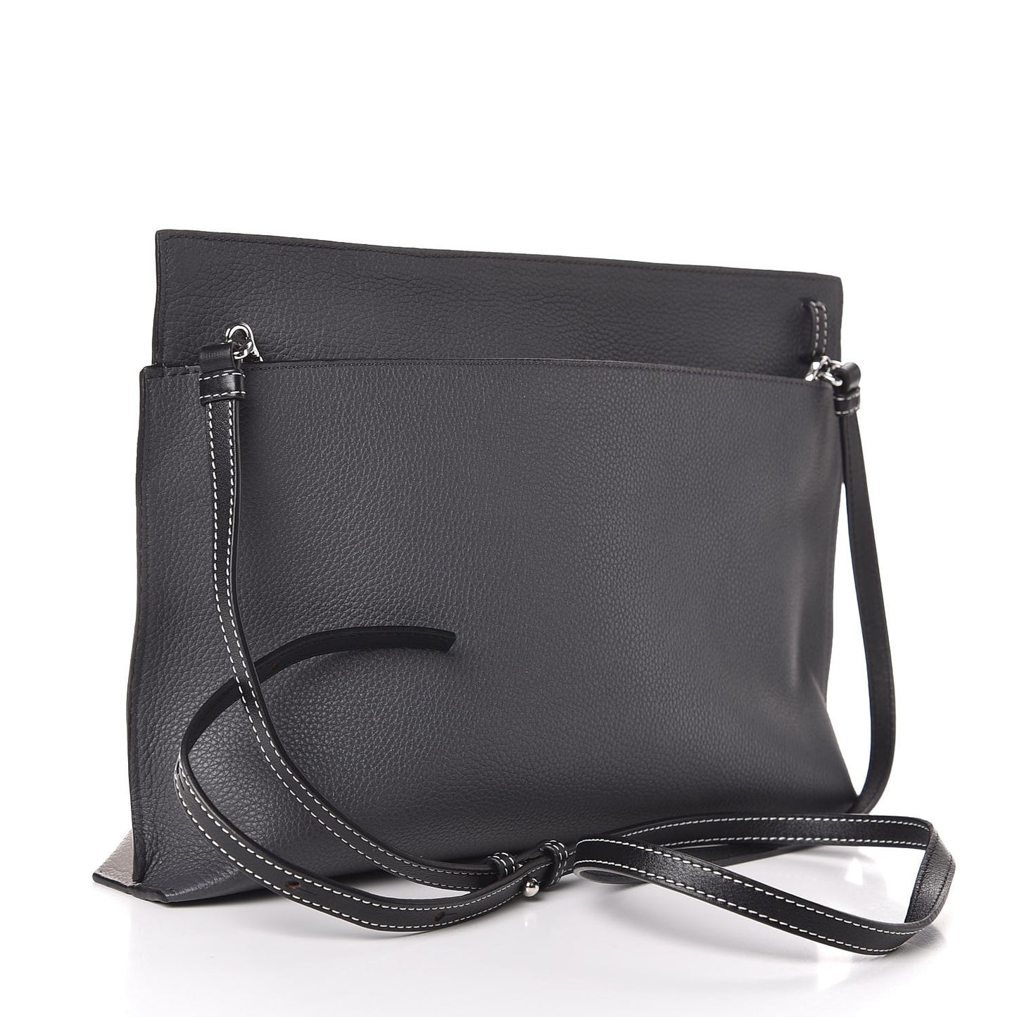 Calfskin T Pouch Bag Smoke Grey Anthracite
