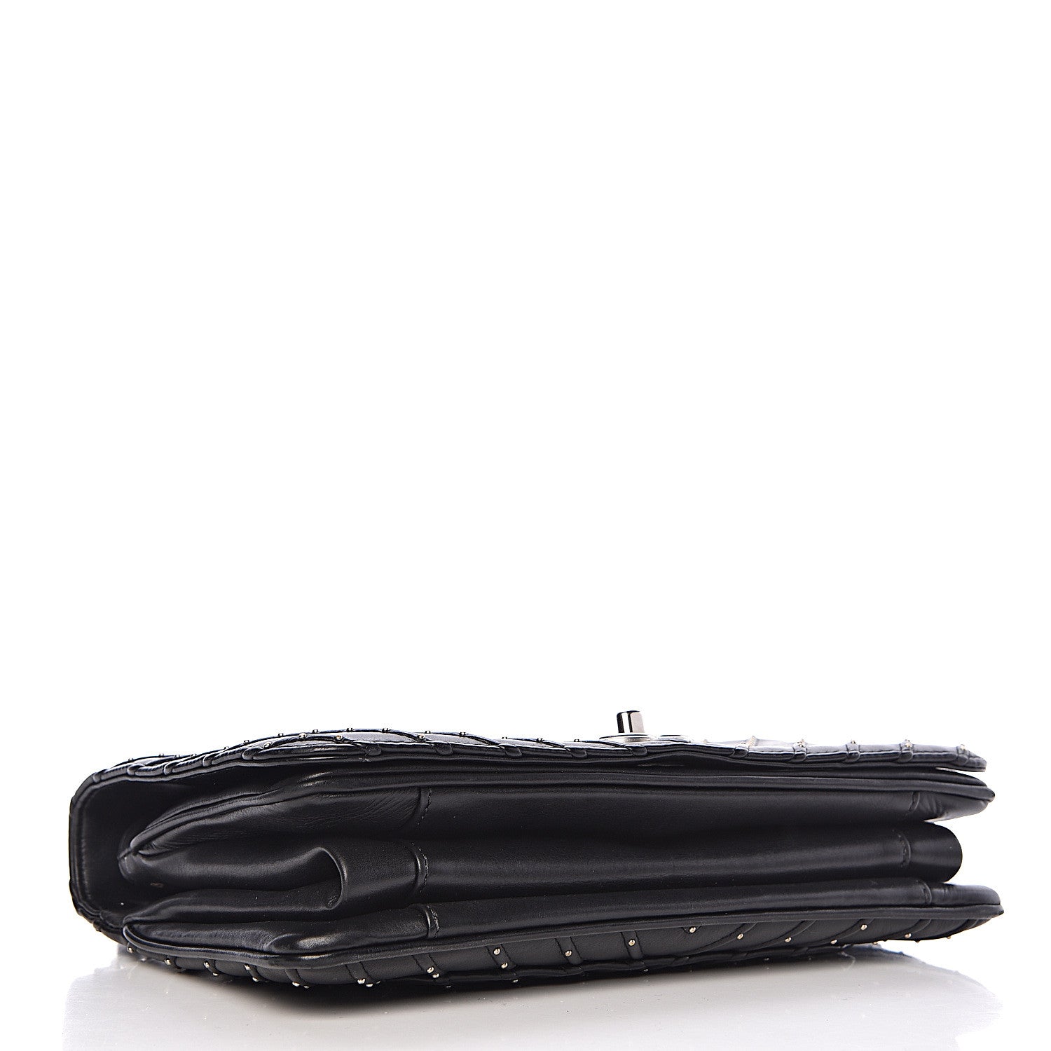 Chanel Calfskin Studded Chevron Quilted Flap Black 4 of 12