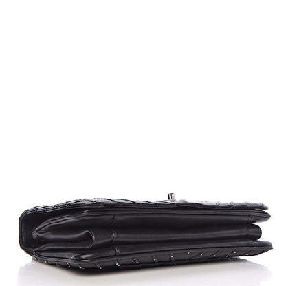 Chanel Calfskin Studded Chevron Quilted Flap Black 4 of 14