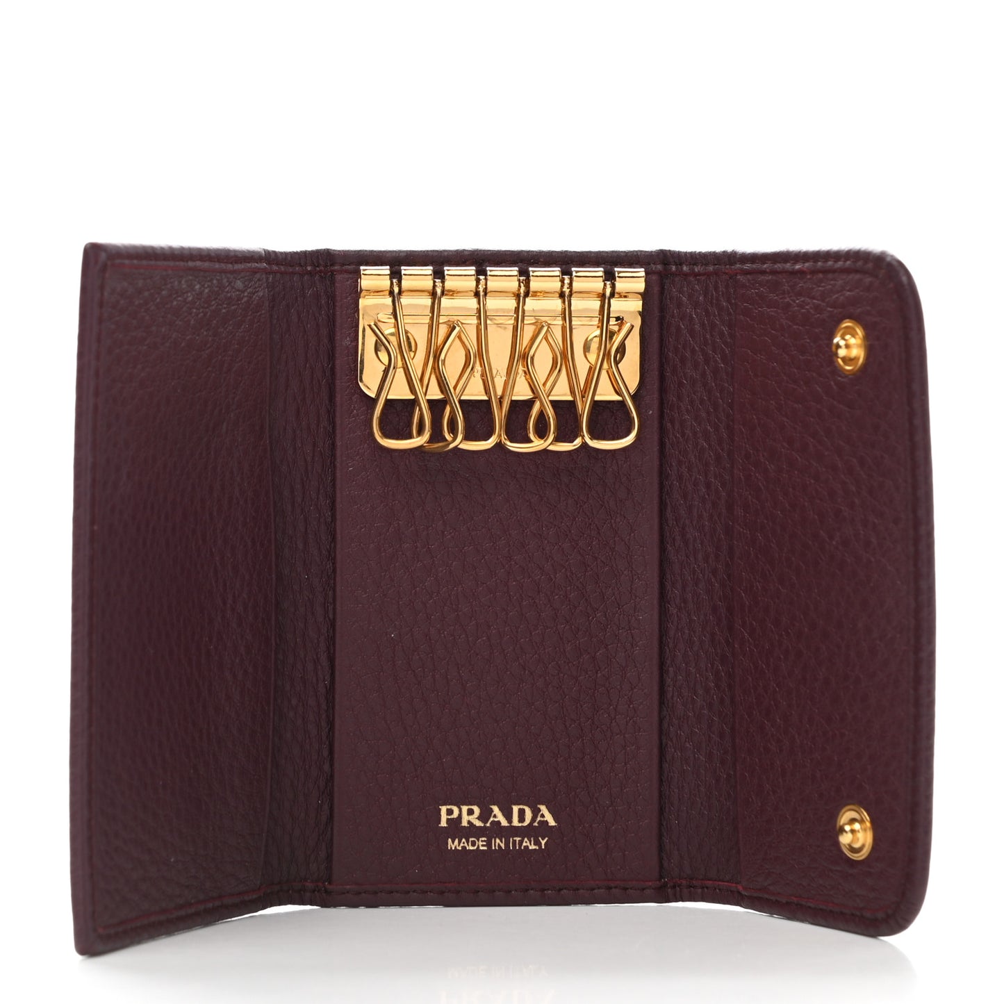 Vitello Grain 6 Key Holder Granato