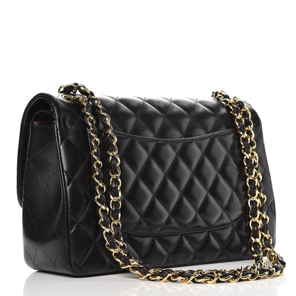 Chanel Lambskin Quilted Jumbo Double Flap Black 4 of 13