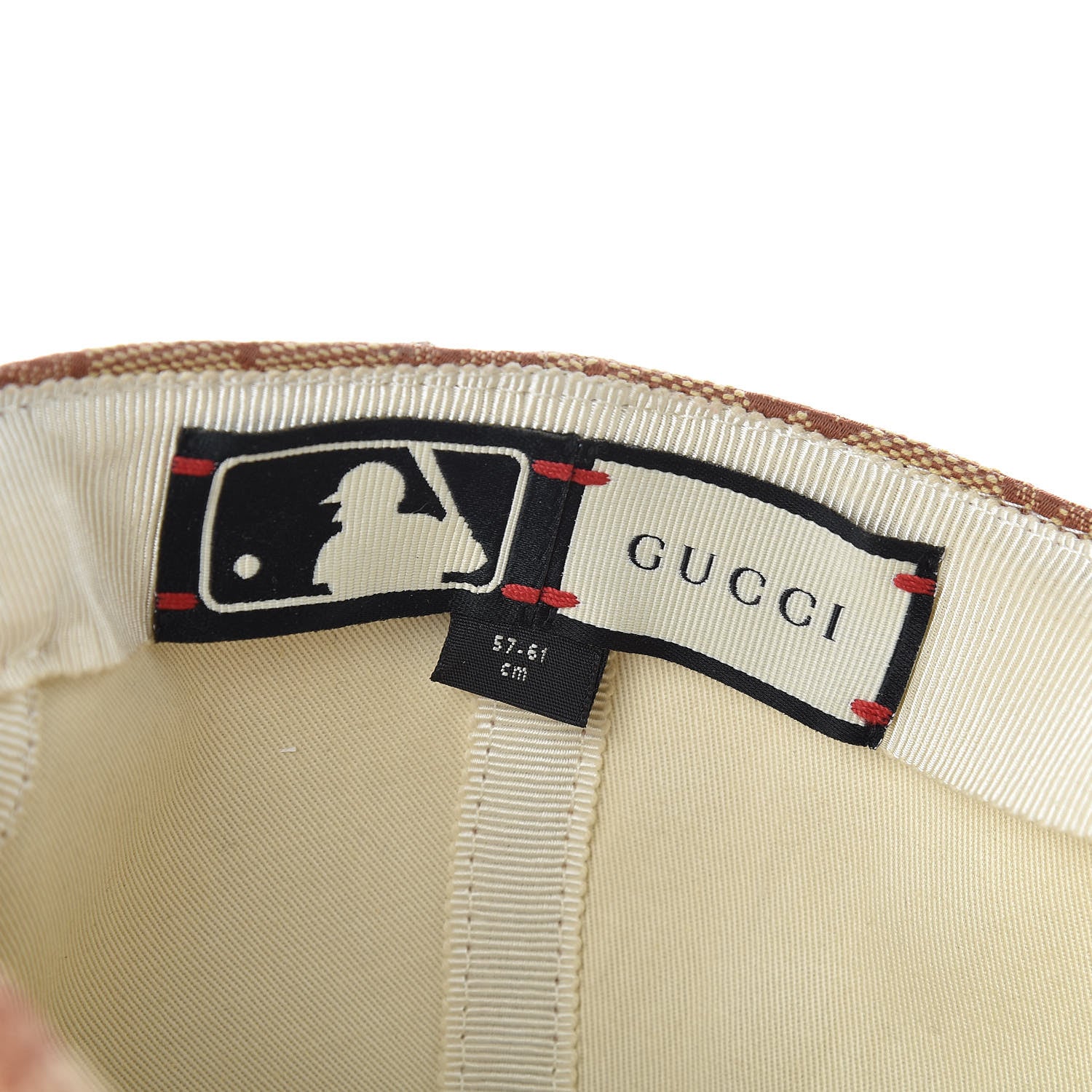 Gucci X MLB Monogram NY Yankees Baseball Hat 57-61 Beige Ruggine 5 of 5