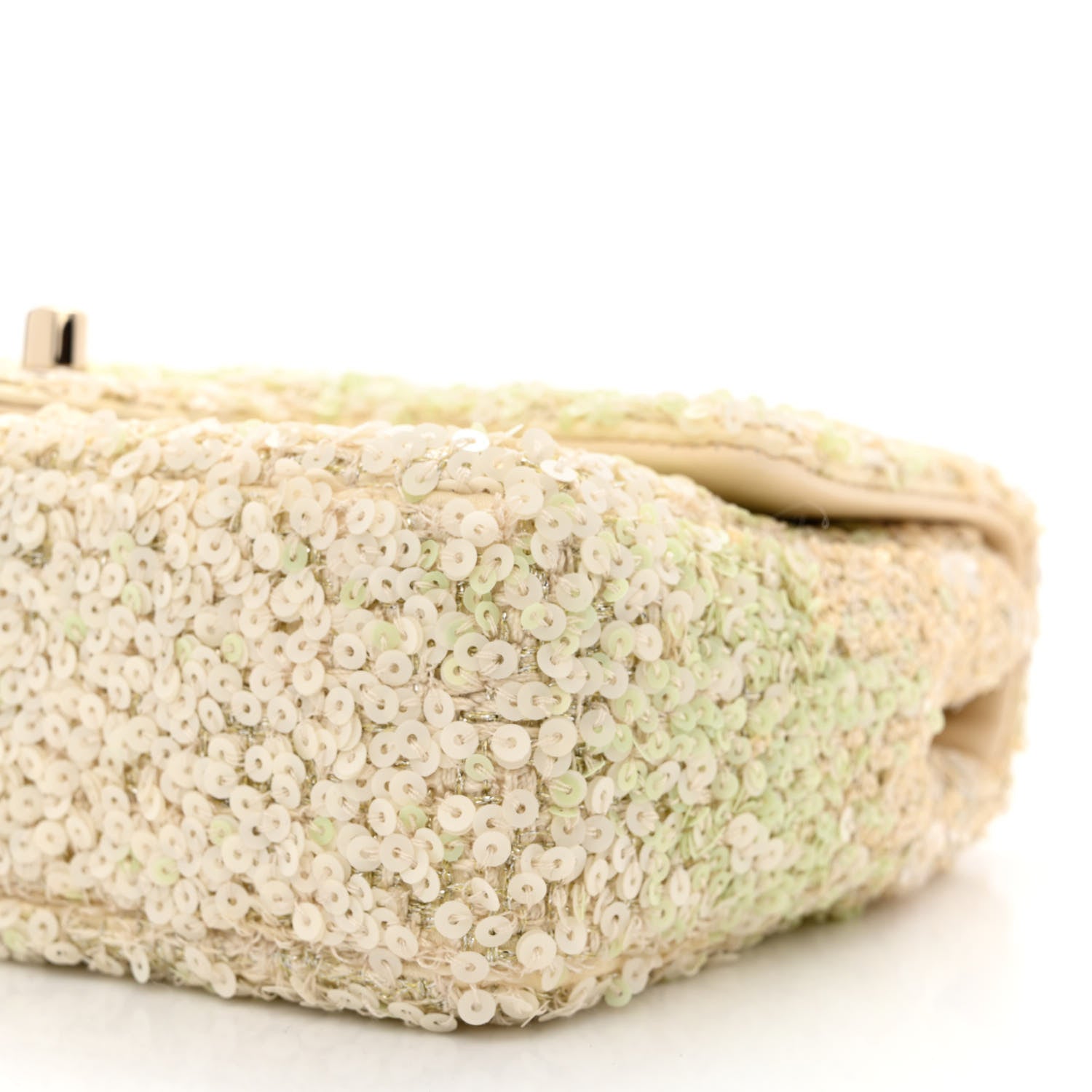 Chanel Shaded Sequin Mini Flap Light Green White Ecru 10 of 12
