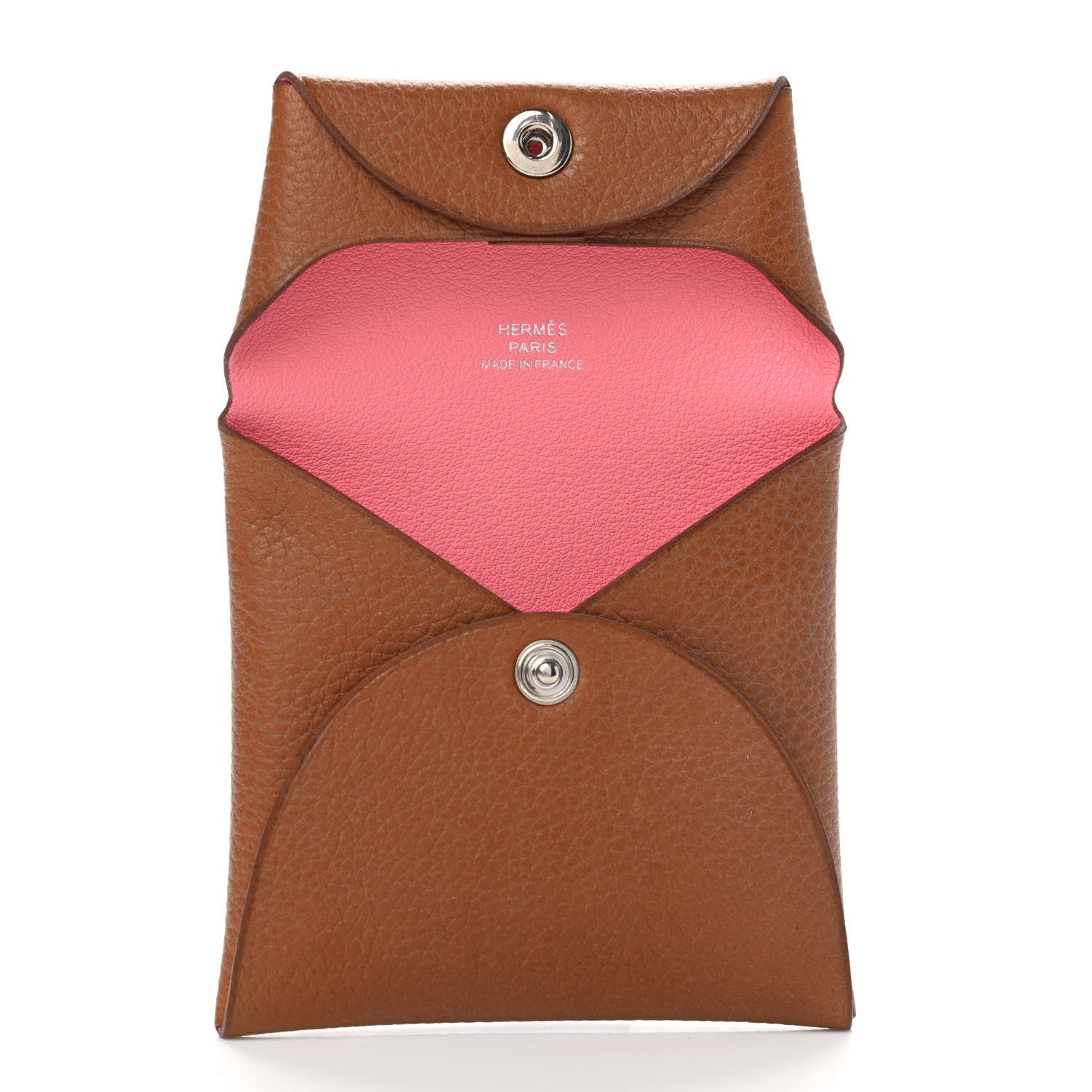 Hermes Barenia Faubourg Bastia Verso Coin Purse Fauve Rose D'ete 5 of 7