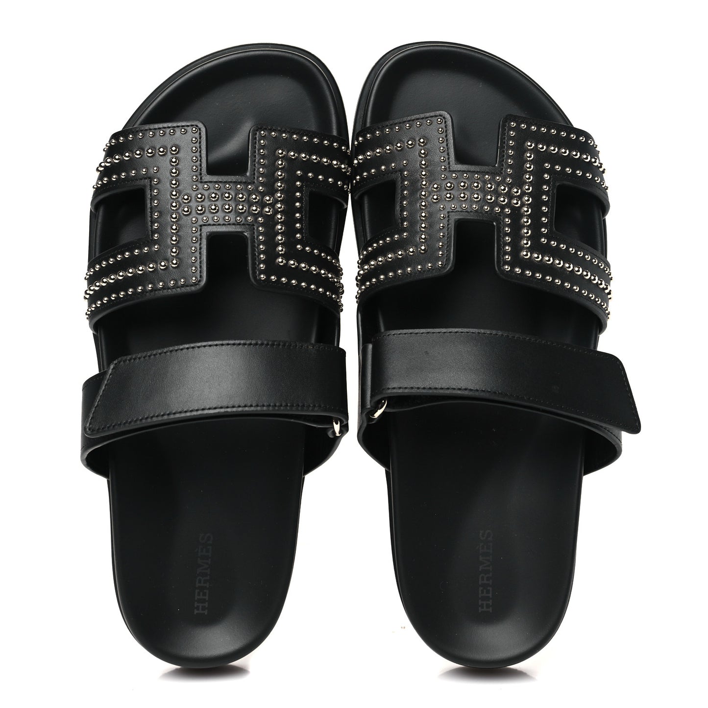 Calfskin Medor Studded Womens Chypre Sandals 40.5 Black