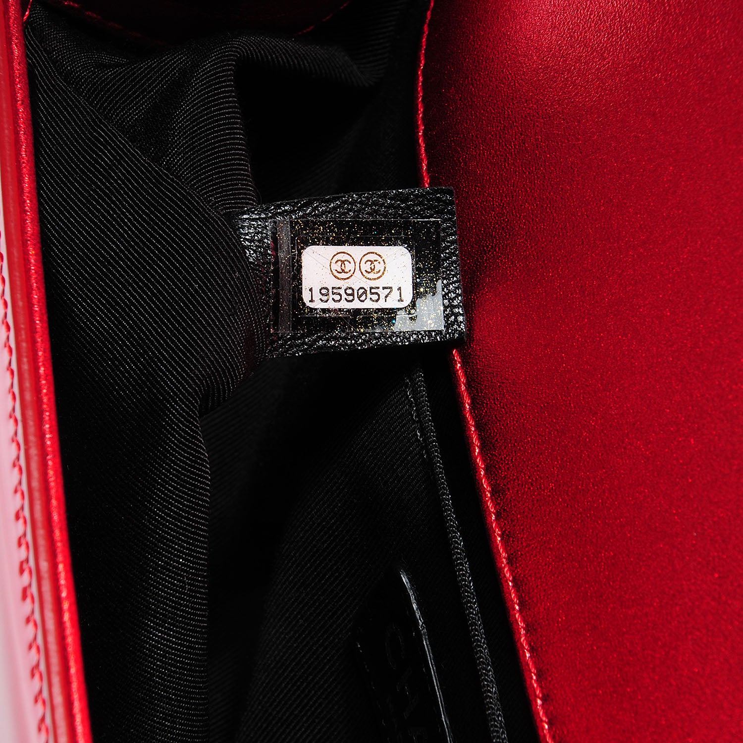 Chanel Metallic Patent Quilted Medium Boy Flap Red 6 of 7