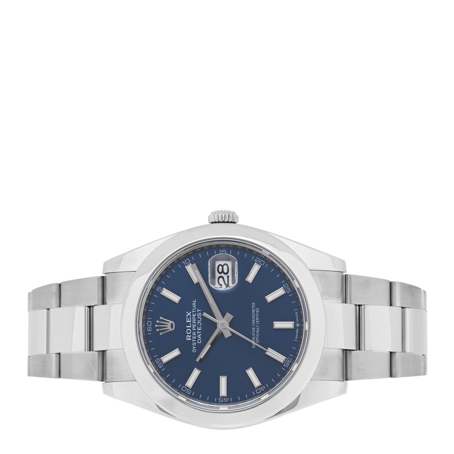 Rolex Stainless Steel 41mm Oyster Perpetual Datejust Watch Blue 126300 2 of 5
