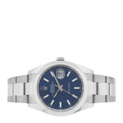 Rolex Stainless Steel 41mm Oyster Perpetual Datejust Watch Blue 126300 2 of 5