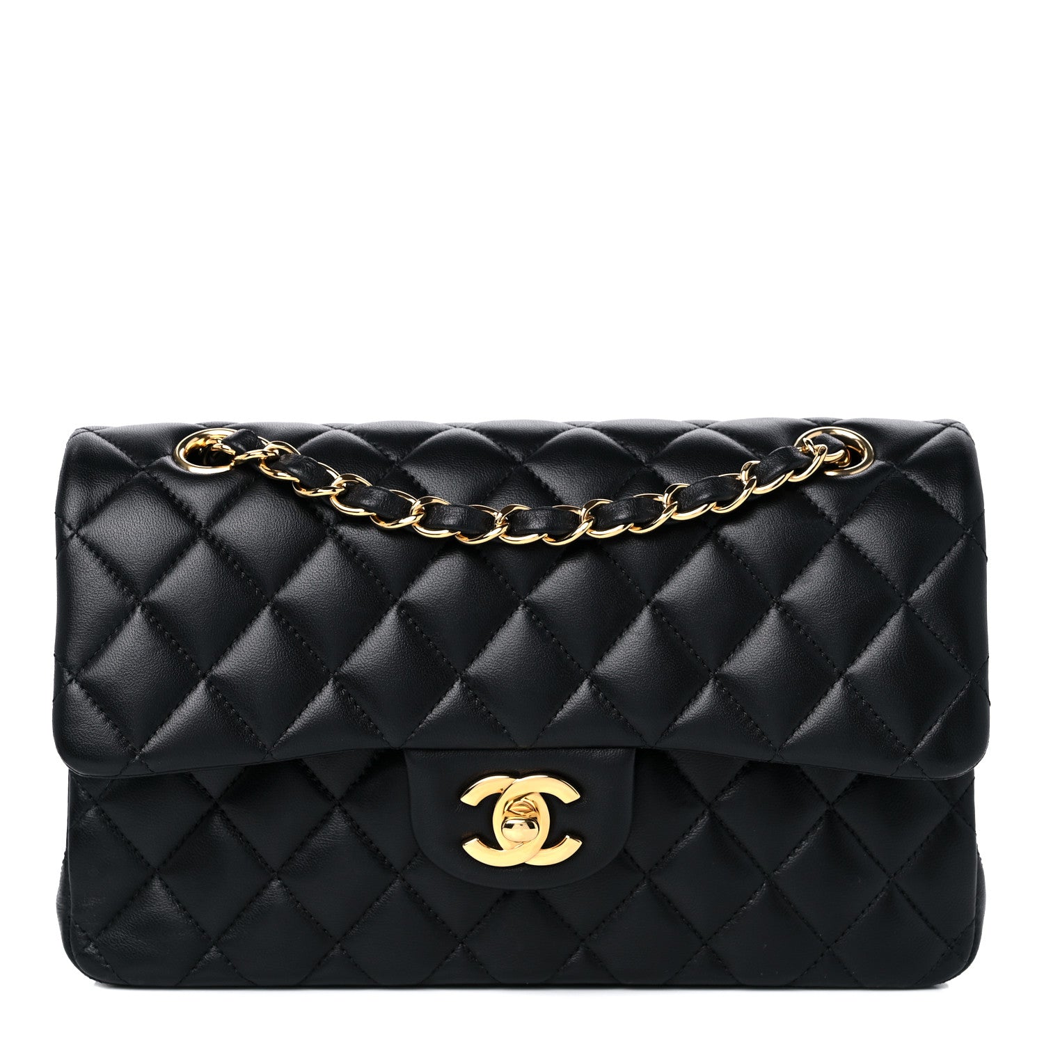 Chanel Lambskin Quilted Small Double Flap Black 1 of 13