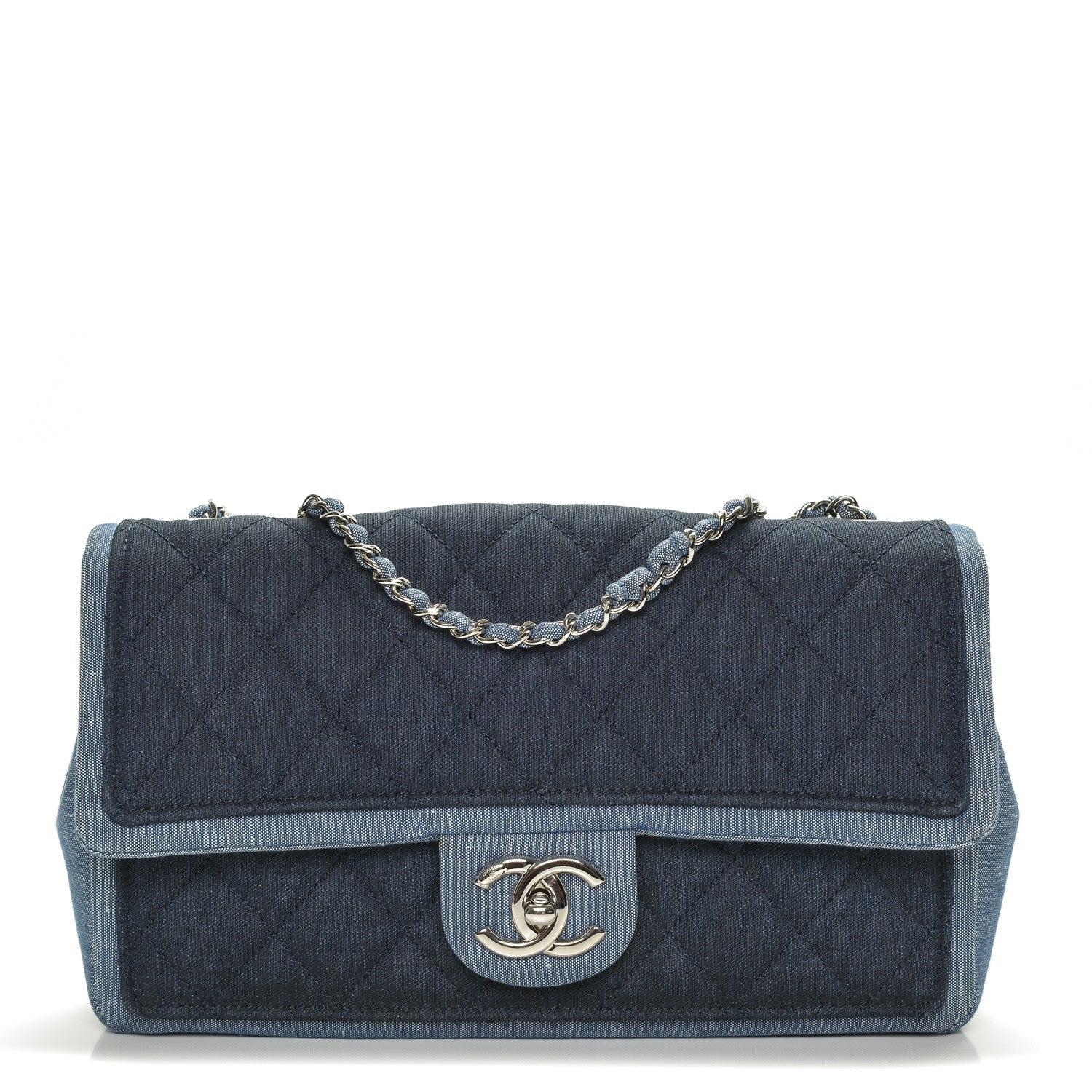 Chanel Denim Quilted Medium Graphic Flap Light Blue 1 of 7