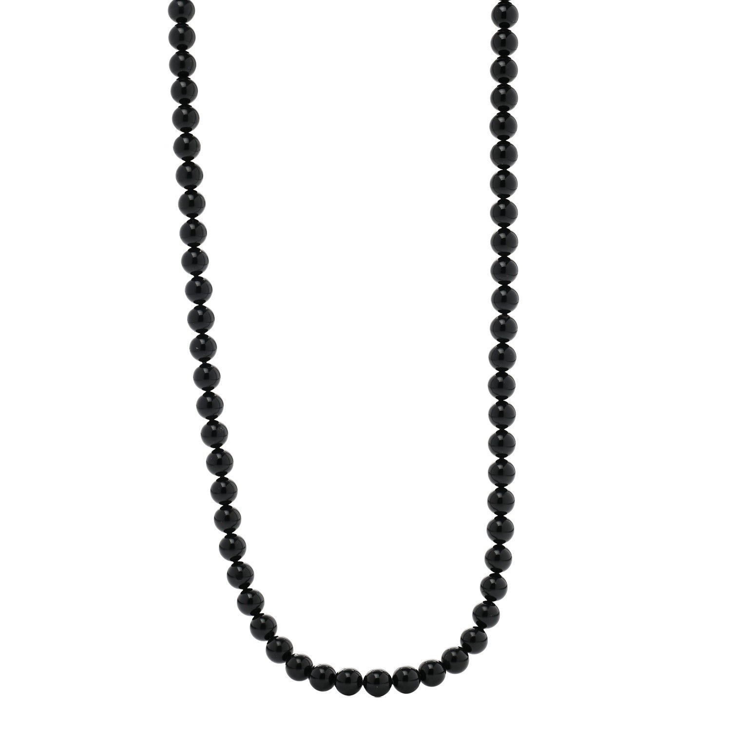 Chanel Ruthenium Baguette Crystal CC Beaded Long Necklace Black 1 of 6
