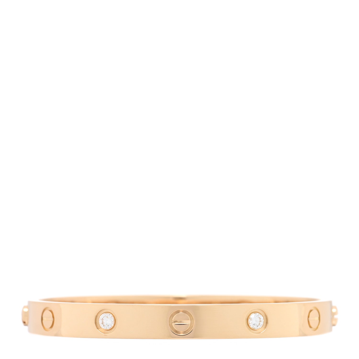 Cartier 18K Yellow Gold 4 Diamond LOVE Bracelet 16 2 of 7