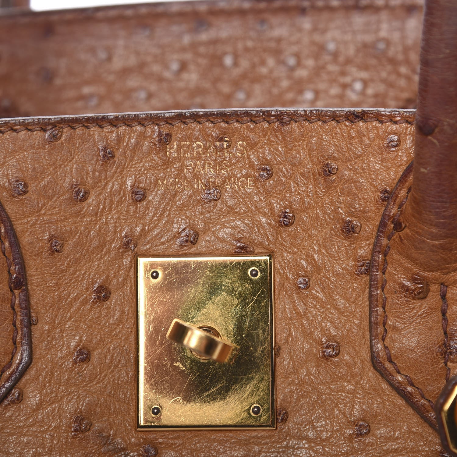 Hermes Ostrich Birkin 30 Gold 8 of 28