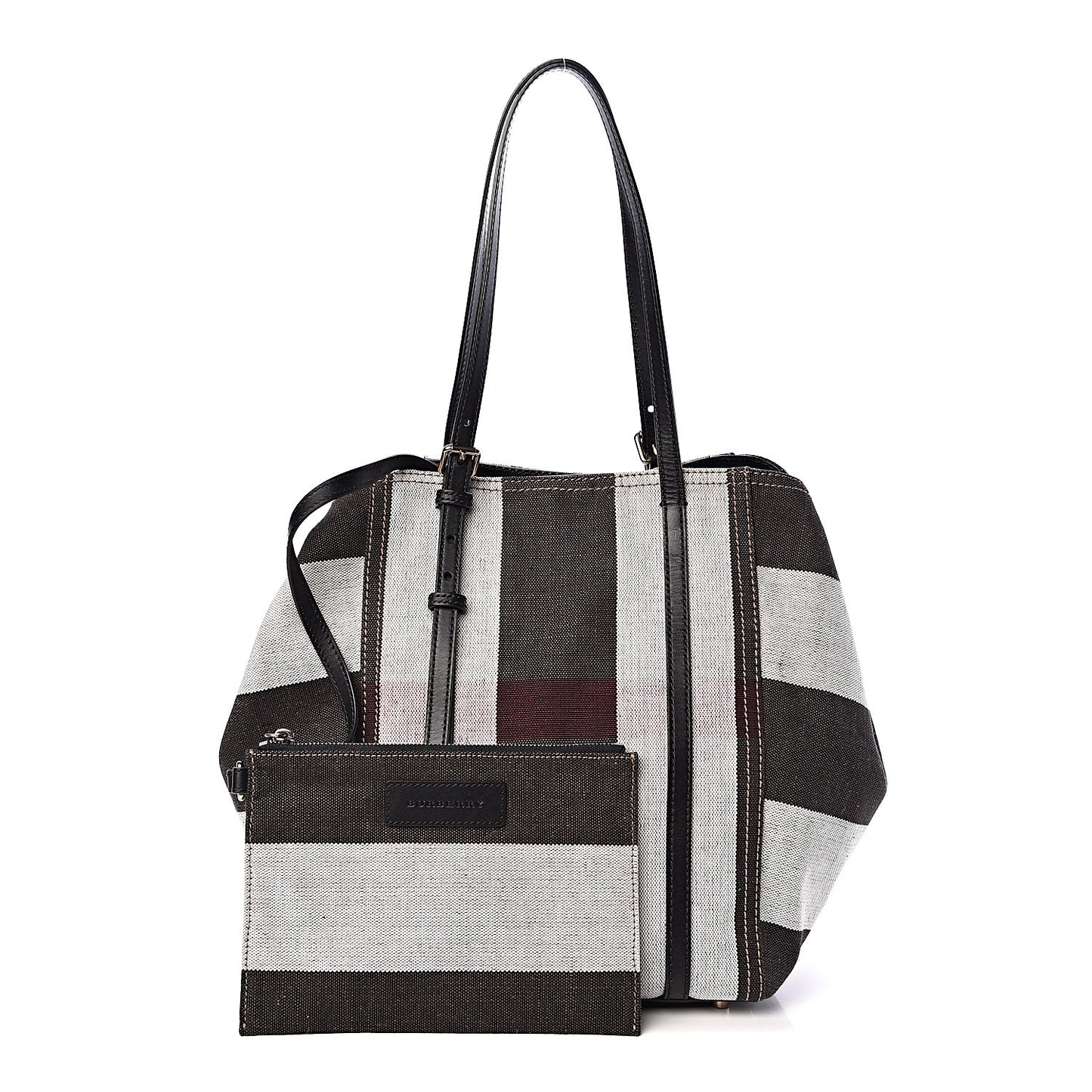 Canvas Mega Check Medium Padstow Tote Black