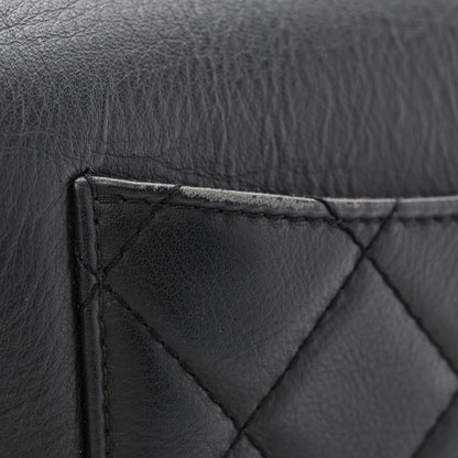 Chanel Calfskin Quilted Side Chain Compartment Flap Black 11 of 11