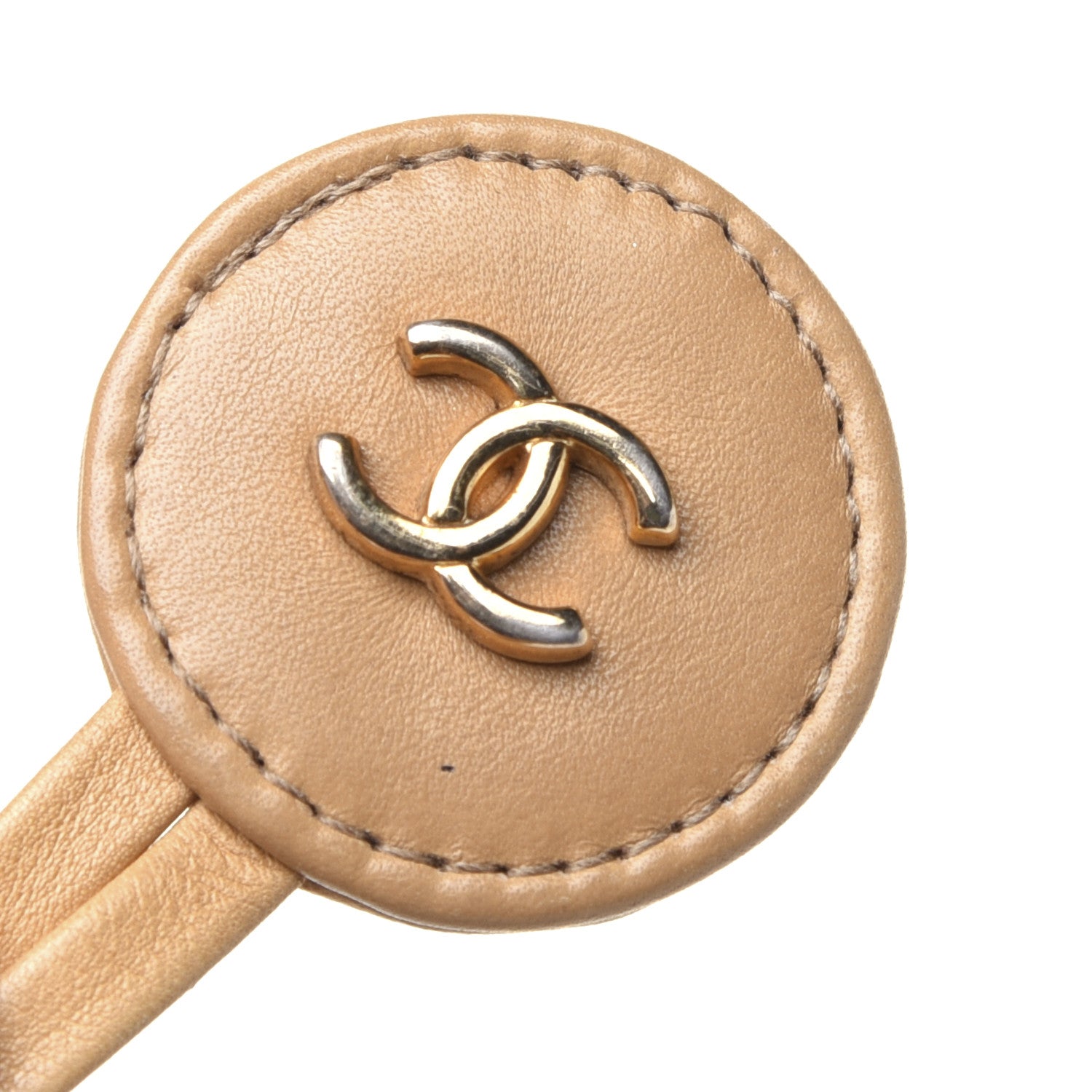 Chanel Lambskin Quilted Cosmetic Zip Pouch Beige 14 of 21