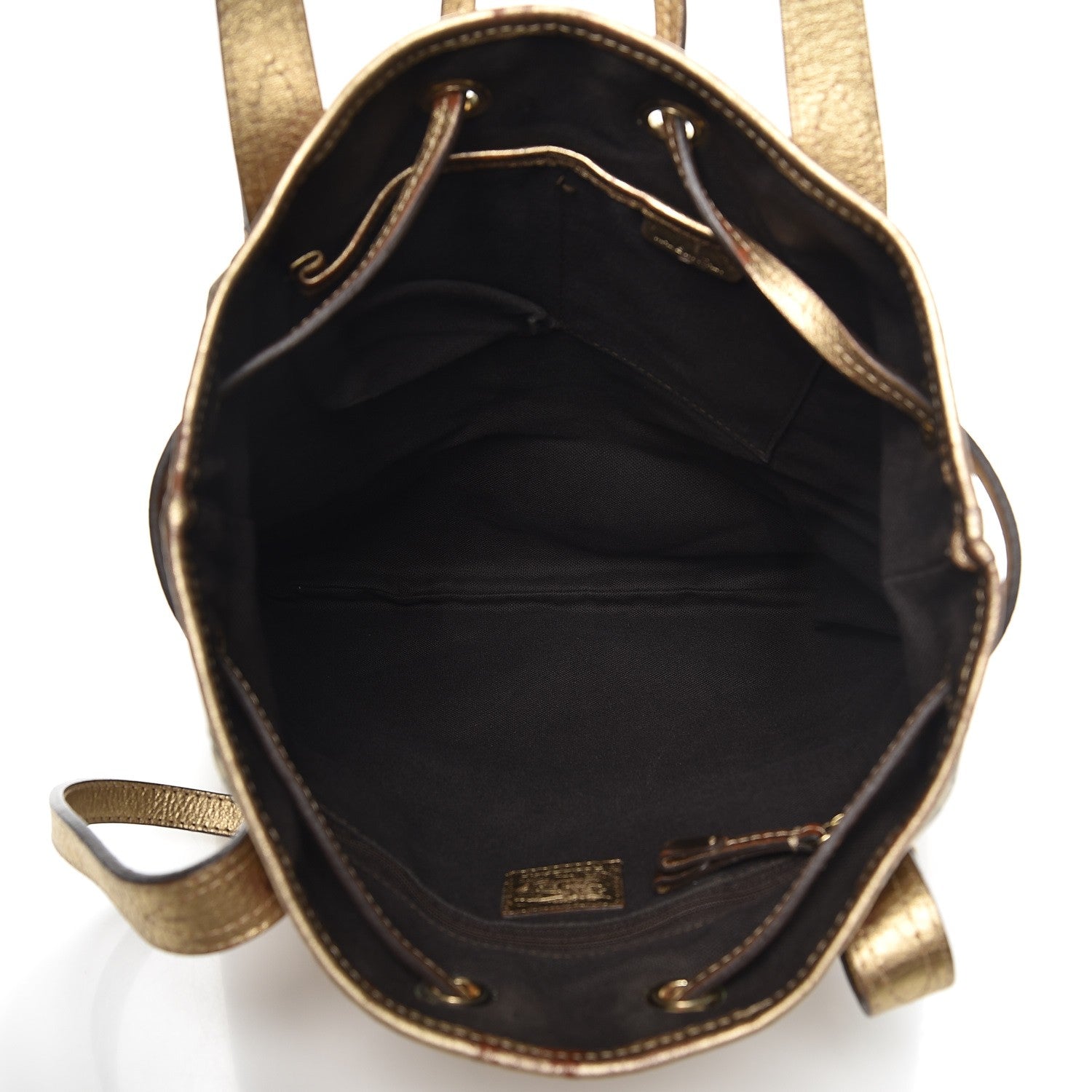 Burberry Haymarket Check Drawstring Claudia Bag Gold 5 of 13